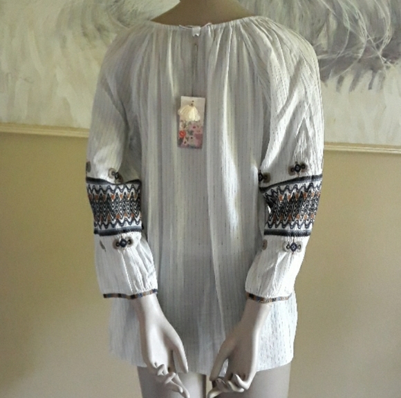 Johnny Was women’s Amika Peasant boho Blouse size Small - Picture 6 of 14